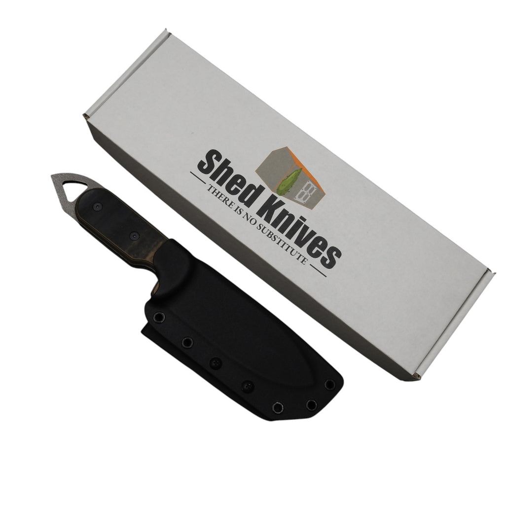 Shedknives.com: 2025 Shed Knives Visionary Buschraft Knife with Sheath, Full Tang Knife Fixed Blade Camping Knife, Large Blade Outdoors Knife Survival Knife with G-10 