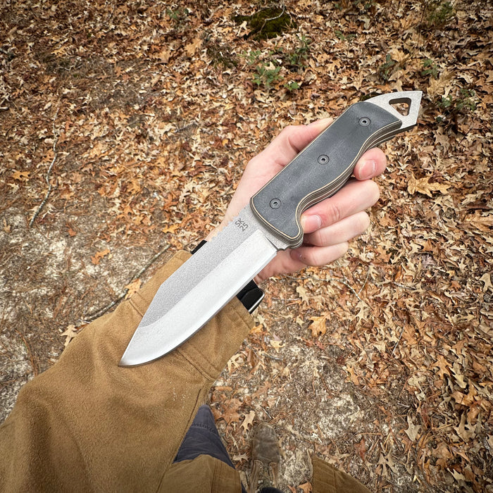 Shedknives.com: 2025 Shed Knives Momentum Buschraft Knife with Sheath, Full Tang Knife Fixed Blade Camping Knife, Large Blade Outdoors Knife Survival Knife with G-10 Handle, hunting, fishing, camping, hiking, 154-CM steel blade 100% USA Made