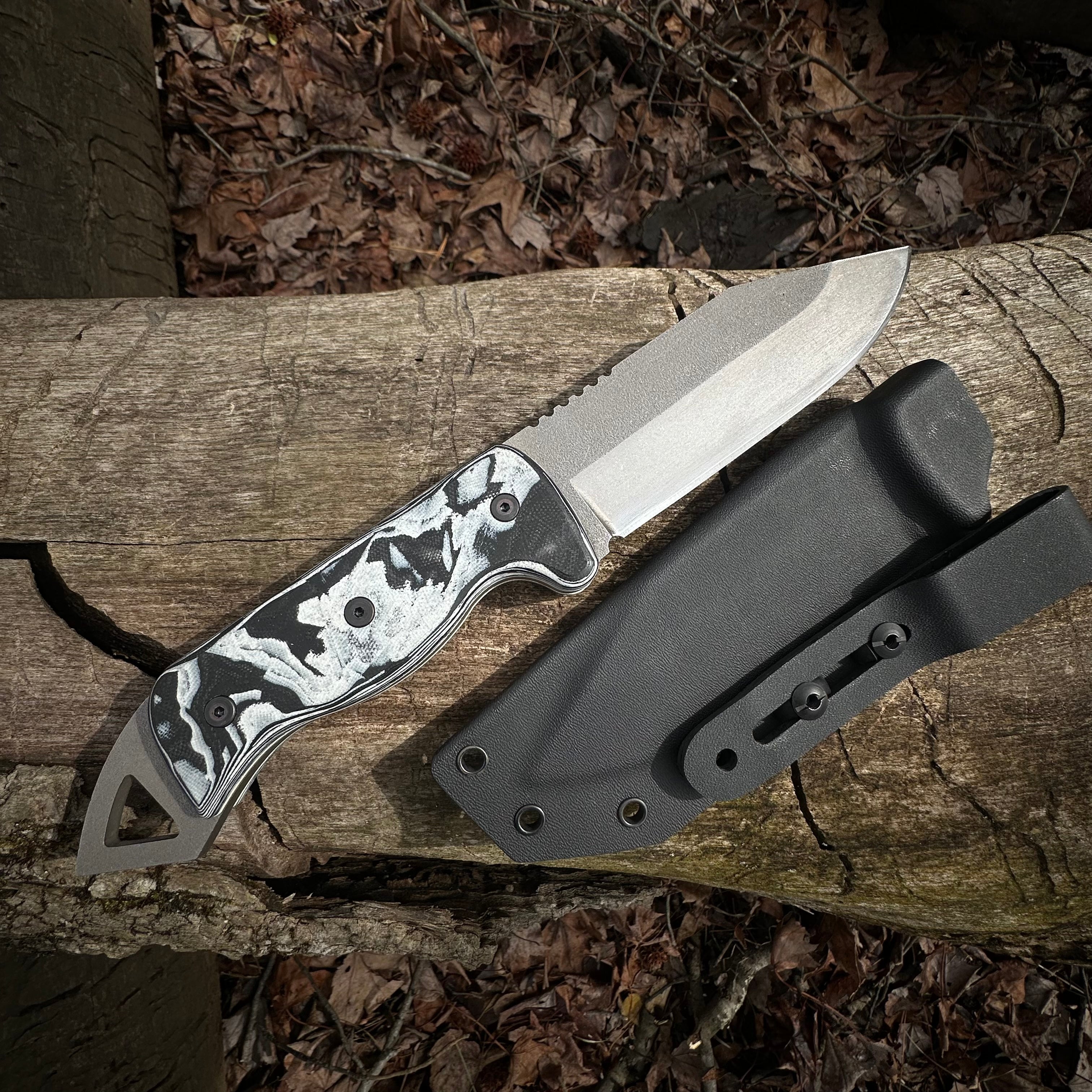 Shedknives.com: 2025 Shed Knives Momentum Buschraft Knife with Sheath, Full Tang Knife Fixed Blade Camping Knife, Large Blade Outdoors Knife Survival Knife with G-10 Handle, hunting, fishing, camping, hiking, 154-CM steel blade 100% USA Made