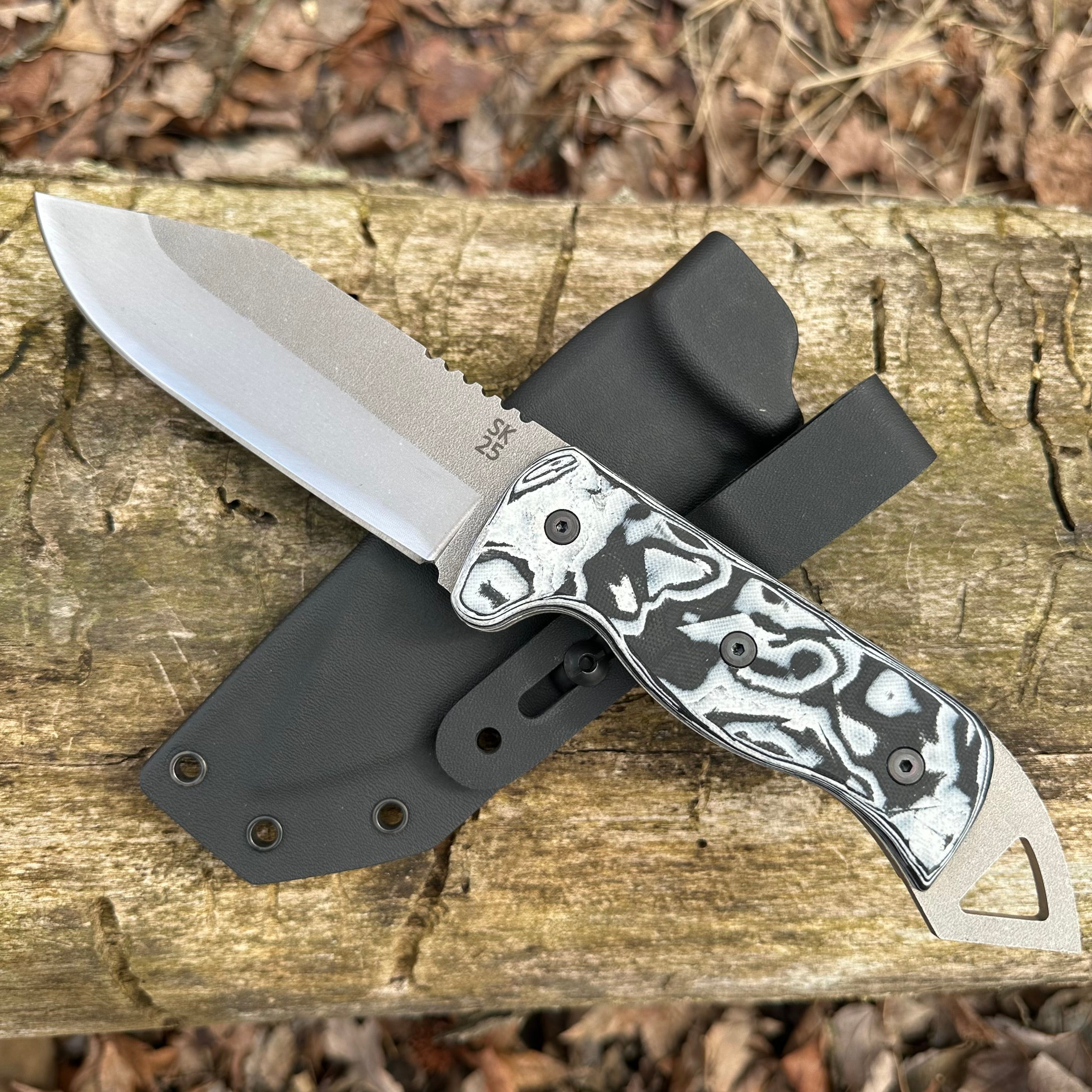 Shedknives.com: 2025 Shed Knives Momentum Buschraft Knife with Sheath, Full Tang Knife Fixed Blade Camping Knife, Large Blade Outdoors Knife Survival Knife with G-10 Handle, hunting, fishing, camping, hiking, 154-CM steel blade 100% USA Made