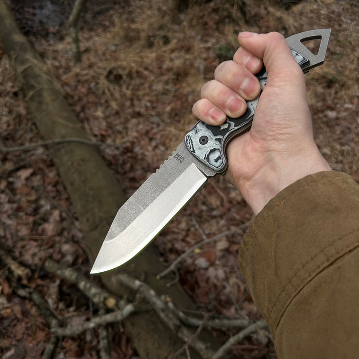 Shedknives.com: 2025 Shed Knives Momentum Buschraft Knife with Sheath, Full Tang Knife Fixed Blade Camping Knife, Large Blade Outdoors Knife Survival Knife with G-10 Handle, hunting, fishing, camping, hiking, 154-CM steel blade 100% USA Made