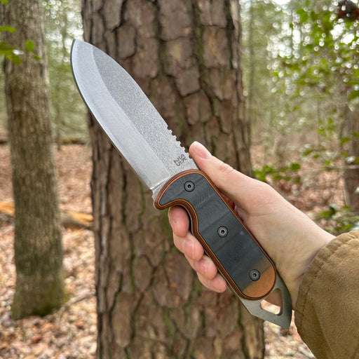 Shedknives.com: 2025 Shed Knives Visionary Buschraft Knife with Sheath, Full Tang Knife Fixed Blade Camping Knife, Large Blade Outdoors Knife Survival Knife with G-10 Handle, hunting, fishing, camping, hiking, 154-CM steel blade 100% USA Made