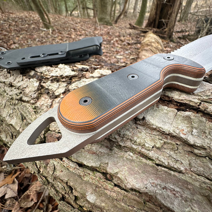 Shedknives.com: 2025 Shed Knives Visionary Buschraft Knife with Sheath, Full Tang Knife Fixed Blade Camping Knife, Large Blade Outdoors Knife Survival Knife with G-10 Handle, hunting, fishing, camping, hiking, 154-CM steel blade 100% USA Made