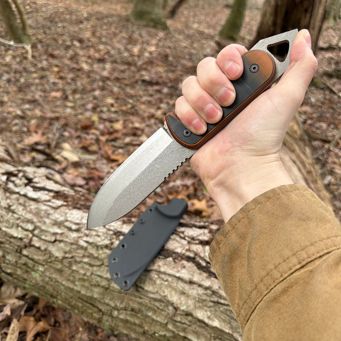 Shedknives.com: 2025 Shed Knives Visionary Buschraft Knife with Sheath, Full Tang Knife Fixed Blade Camping Knife, Large Blade Outdoors Knife Survival Knife with G-10 Handle, hunting, fishing, camping, hiking, 154-CM steel blade 100% USA Made